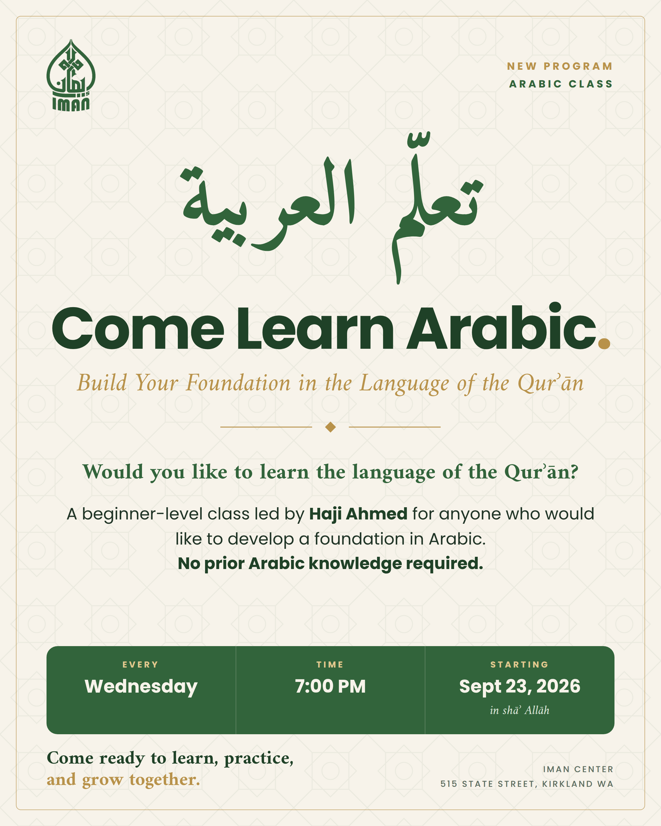 Come Learn Arabic